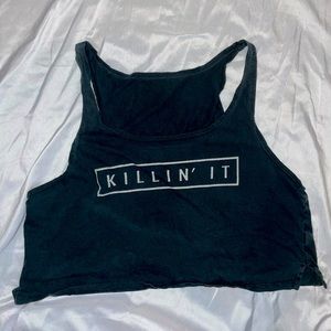 "Killin' it" cropped tank top